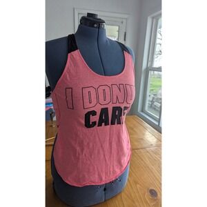 Vintage Victoria's Secret PINK Pink Donut Care Racerback Tank Top L